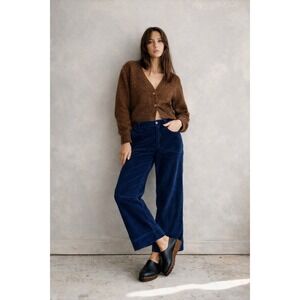 Caron Callahan Greene corduroy pants size L navy minimalist chic